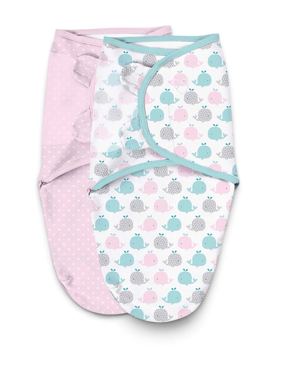 SwaddleMe Baby Swaddle Wrap Size Small 2 Pack Pink Whale Star Print
